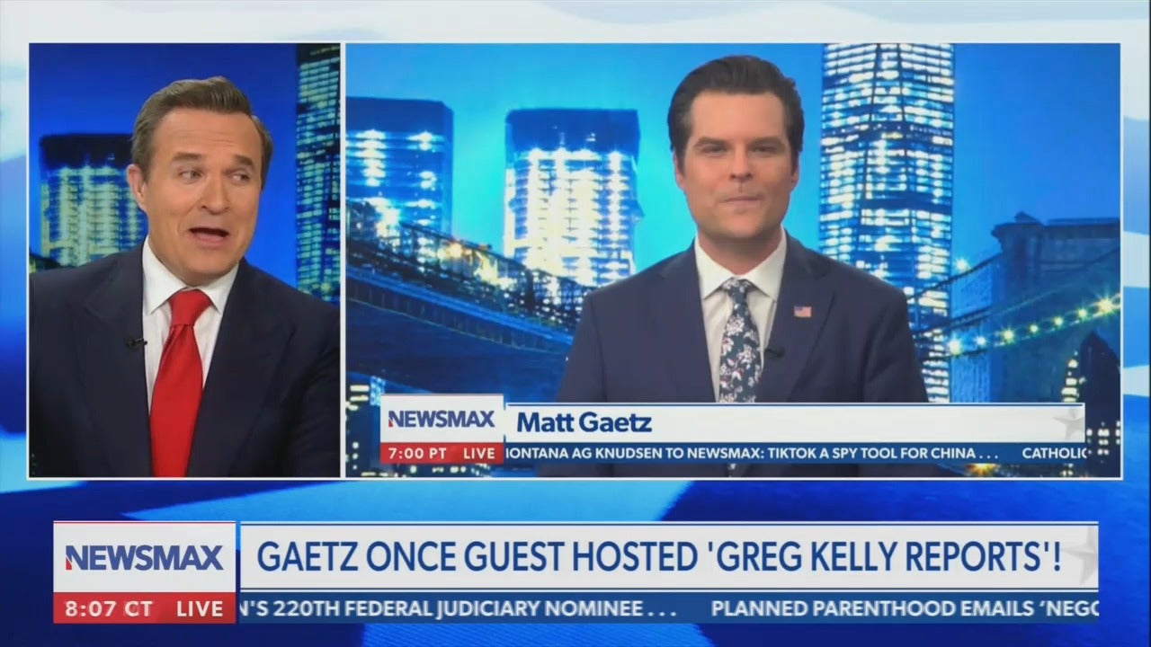 Newsmax's Greg Kelly: Matt Gaetz "could always come and work here at Newsmax, as he has done quite a bit over the past couple of years"