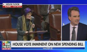 still of Charlie Hurt; footage of House floor; chyron: House vote imminent on new spending bill