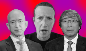 Jeff Bezos, Mark Zuckerberg, and Patrick Soon-Shiong