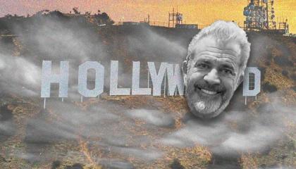 Mel Gibson's face on Hollywood sign