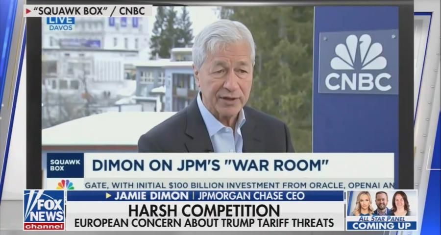Fox airing a clip of Jamie Dimon on CNBC