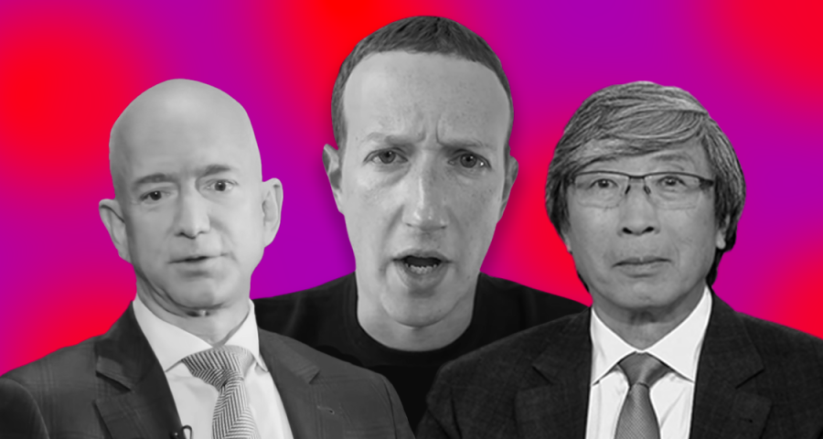 Jeff Bezos, Mark Zuckerberg, and Patrick Soon-Shiong