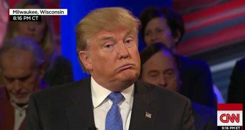 Donald Trump frowning